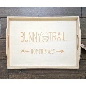 4/$20 Easter bunny trail hop this way food drink tray handle